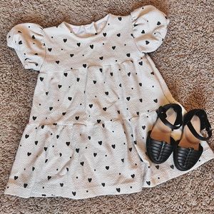 Off white Black Hearts Zara Dress